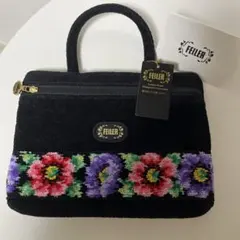 新品タグ付き・FEILER 花柄刺繍 バッグ 黒