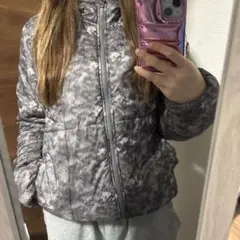 グレー系迷彩柄 ダウンジャケット