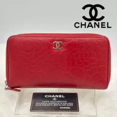 CHANEL カメリア 三つ折り財布 ピンク - メルカリ