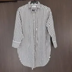 美品INED イネド ストライプ チュニックシャツ 2WAY 綿100 Mのサムネイル