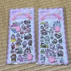 ラブブ labubu 人気シリーズ 3D おしり ぷにぷにシール 2枚
