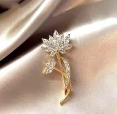 フラワー 花 ブローチ ゴールド 上品 高見え アクセサリー