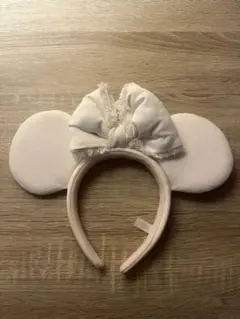 ディズニー カチューシャ ミニー ホワイト リボン 美品