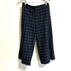 ⭕️訳あり　LADISION 紺とグレーのチェック柄 キュロット　サイズ【M】