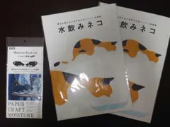 ペーパー加湿器 エコ 水飲みネコ うるおい黒猫 3つセット ฅ^•ω•^ฅのサムネイル
