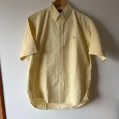古着　 ラルフローレン　90s　半袖　オックスフォード　黄色　ボタンダウンシャツ