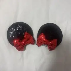 ミニーマウス風カチューシャ 黒と赤