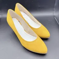 アルテミスbyダイアナ パンプス イエロー 22.5 スエード調 ヒール