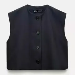 ザラ ZARA zw collection ベストトップス Mサイズ ブラック
