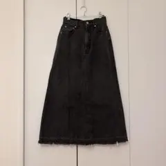 デニム　ロングスカート ブラック