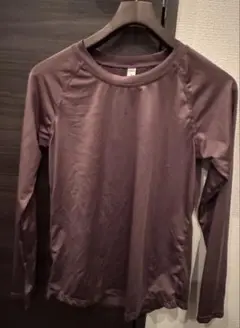 長袖パープル　ヨガウェア