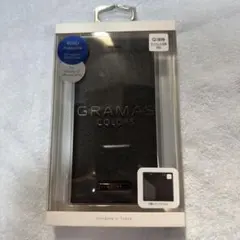 新品 iPhone12/12Pro 手帳型レザーケース GRAMAS ブラックのサムネイル