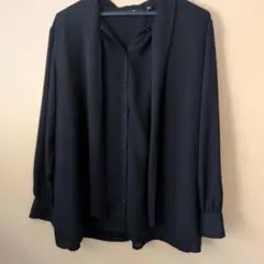 ♫UNIQLO　レディスシフォンボウタイブラウス 長袖シャツ XXL