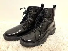 最終値下げ　GU ジーユー　レースアップ　ショートブーツ　黒② Sサイズ