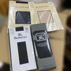 11AA Burberry ファインメッシュ ストッキング 4 点セット M-L