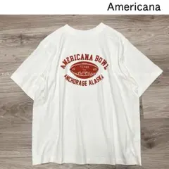 アメリカーナ AMERICANA カレッジプリント シームレス Tシャツ 白のサムネイル