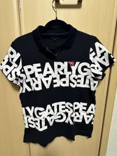 PEARLY GATES レディースシャツ ネイビー/ホワイト サイズ0