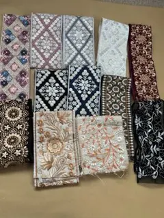 刺繍入りリボン 12枚セット