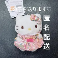 サンリオ展 kitty ラッピング柄ぬいぐるみ ピンクとホワイト2個セット