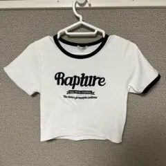INGNI ロゴ刺繍 リンガーTシャツ 半袖 ホワイト×ブラック