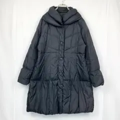 訳あり✨ Aライン ロング ダウンコート ブラック フード付 大きめ 激安