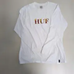 HUF ロゴプリント Tシャツ Lサイズ ホワイト
