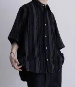 Casper John バリアスルーズレギュラーシャツ -フリンジストライプ-