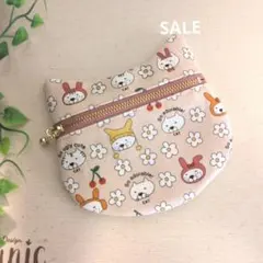 感謝価格 SALE 台形ポーチ 16cmファスナーポーチ ハンドメイド 猫柄