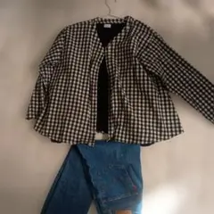 チェック柄長袖シャツ