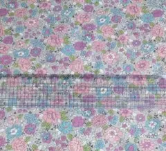 有輪商店 YUWA はぎれ ハギレ カットクロス フラワー花柄 グレー 布 生地