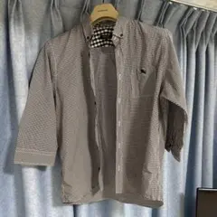 BURBERRY BLACK LABEL チェック柄 五分袖シャツ