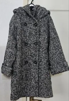 マ*セ様 【M-premier　BLACK】ボリュームフード　ウール混コート　3