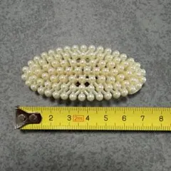 アイボリー パール風ヘアクリップ 約7cm