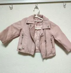 ピンク ライダースジャケット 90cm　アウター　コート