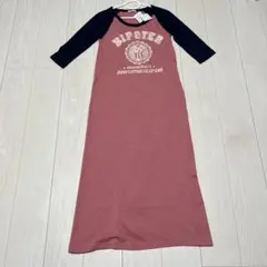 【新品】Mサイズ　ロングワンピース　ハニーズ　Tシャツ　七分袖　五部袖　マキシ丈