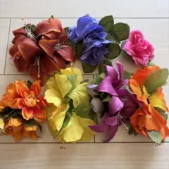 훌라 댄스 헤어 오너먼트 대량 판매 히비스커스 카사블랑카 오렌지 퍼플