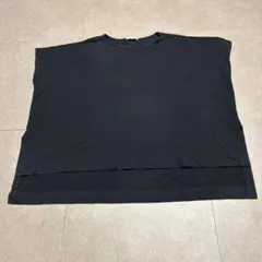 Drawer コットン天竺ショートスリーブプルオーバーネイビー エンブレム