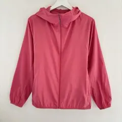 【美品]】UNIQLO UVカットナイロンパーカー 濃いピンク XL レディース