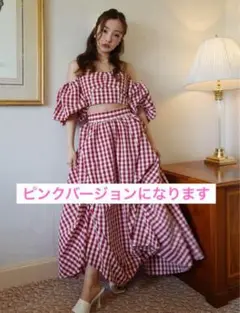 ROSY SET UP pink CHECK rosy luce セットアップ