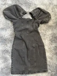 H＆M グレー デニム タイトワンピース 半袖