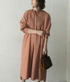 長袖 シャツワンピース