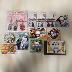 2 銀魂 アクリルチャーム、缶バッジ … 銀時、神楽、新八、土方、桂、高杉 …