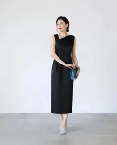 ★本日中★ラグナムーン　LADYアシンメトリーマキシドレス　ブラック