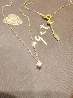 agete K18 ダイヤモンドネックレス 0.05ct K14トップ 刻印あり - メルカリ