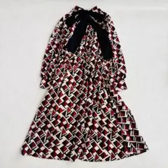 Material Square 幾何柄リボン ロング M（A813）