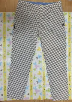 MASTER BUNNY EDITIONゴルフ メンズパンツ 白と紺のチェック柄