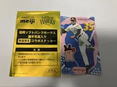 モイネロ　meiji コラボステッカー　福岡ソフトバンクホークス