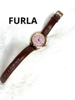 FURLA 腕時計 ピンク文字盤 ゴールド ブレスレットウォッチ 美品のサムネイル