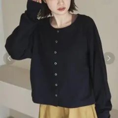 カーディガン ショート丈 黒