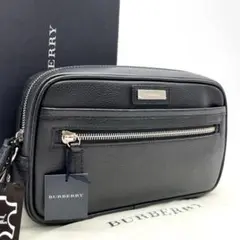 未使用保管品✨Burberry SVプレート レザー クラッチバッグ 箱付き